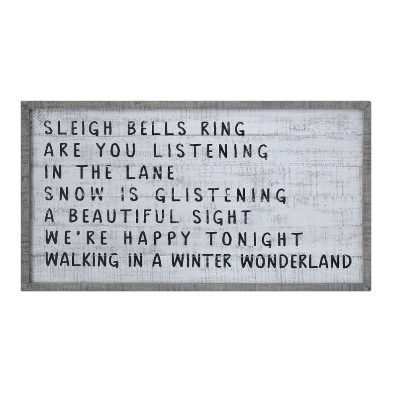 Wood Framed Sleigh Bells Ring Wall Decor