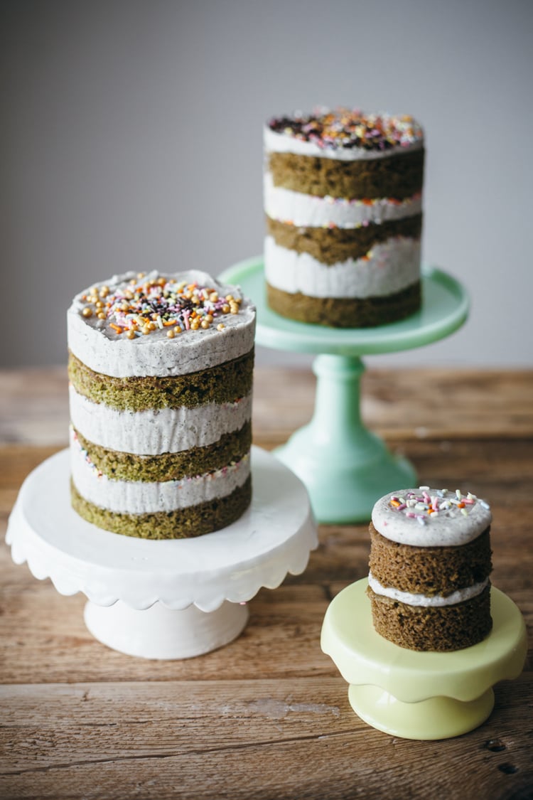 Matcha Cake With Black Sesame Buttercream