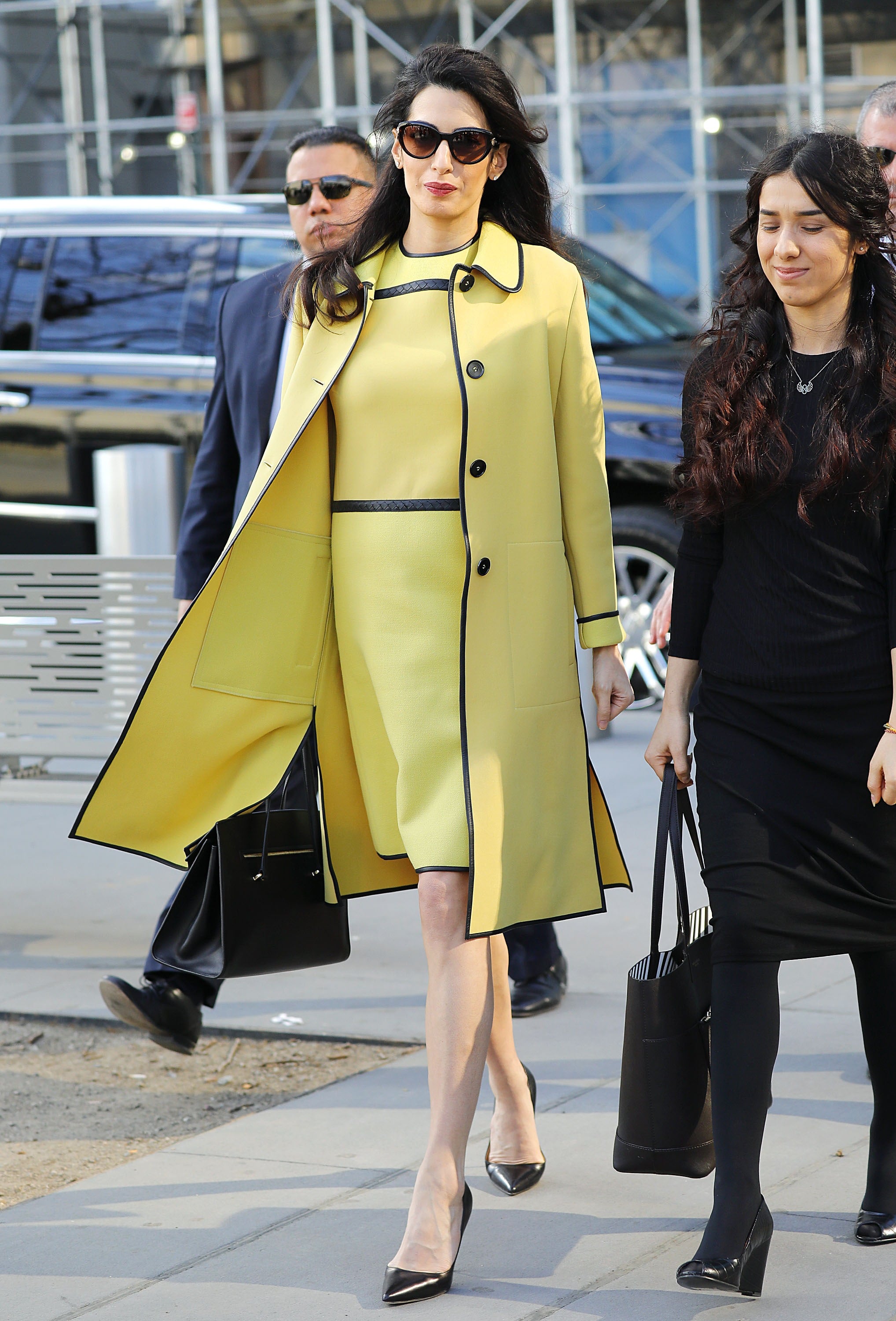 yellow dress coat