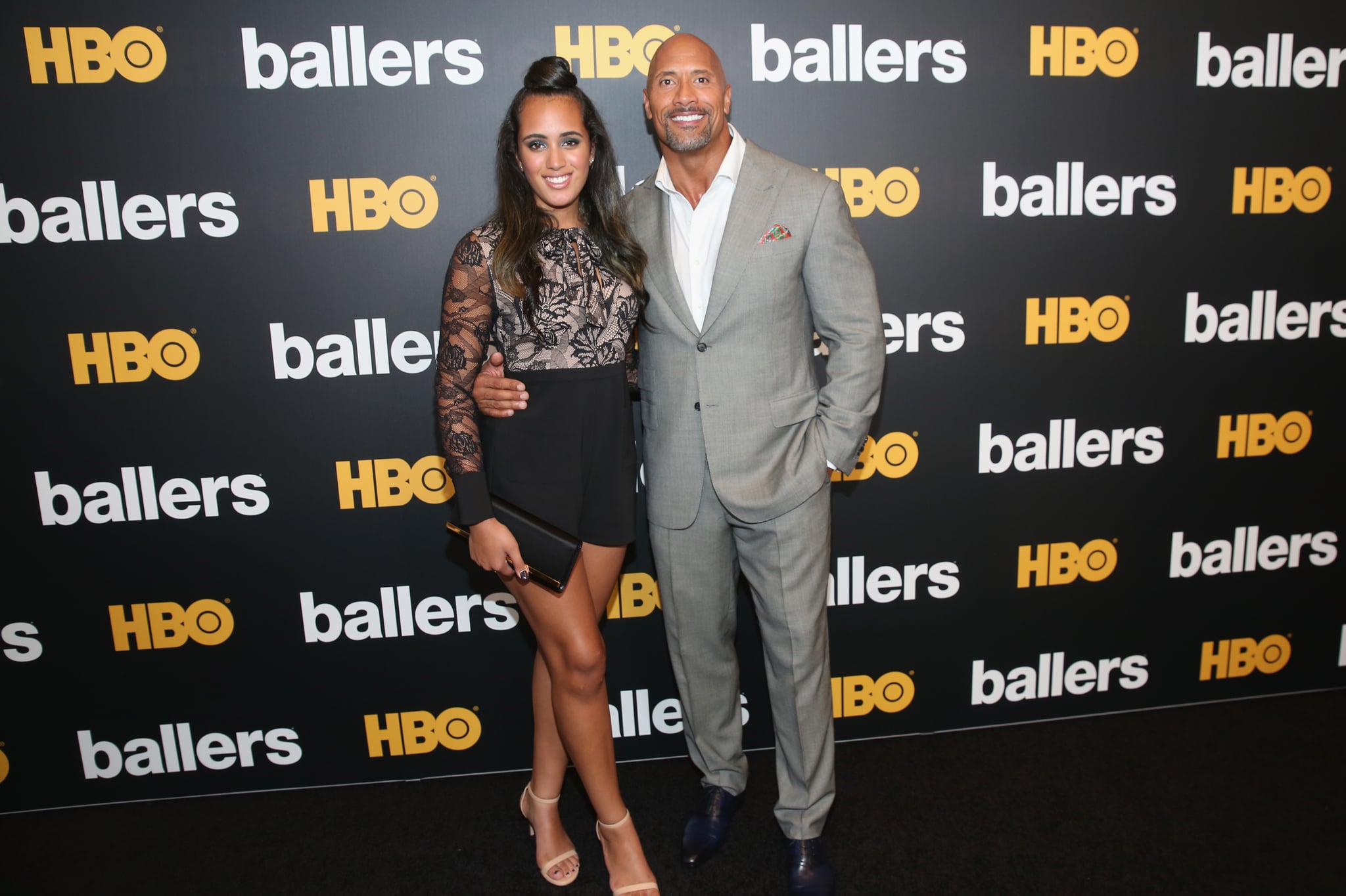 Dwayne Johnson And His Family At Ballers Premiere July 2016 Popsugar Celebrity After a pregnancy scare in the season premiere, amber was a small part of season 3, so whatever but other than hall's promotion, there's been surprisingly little news about the future of ballers. ballers premiere july 2016
