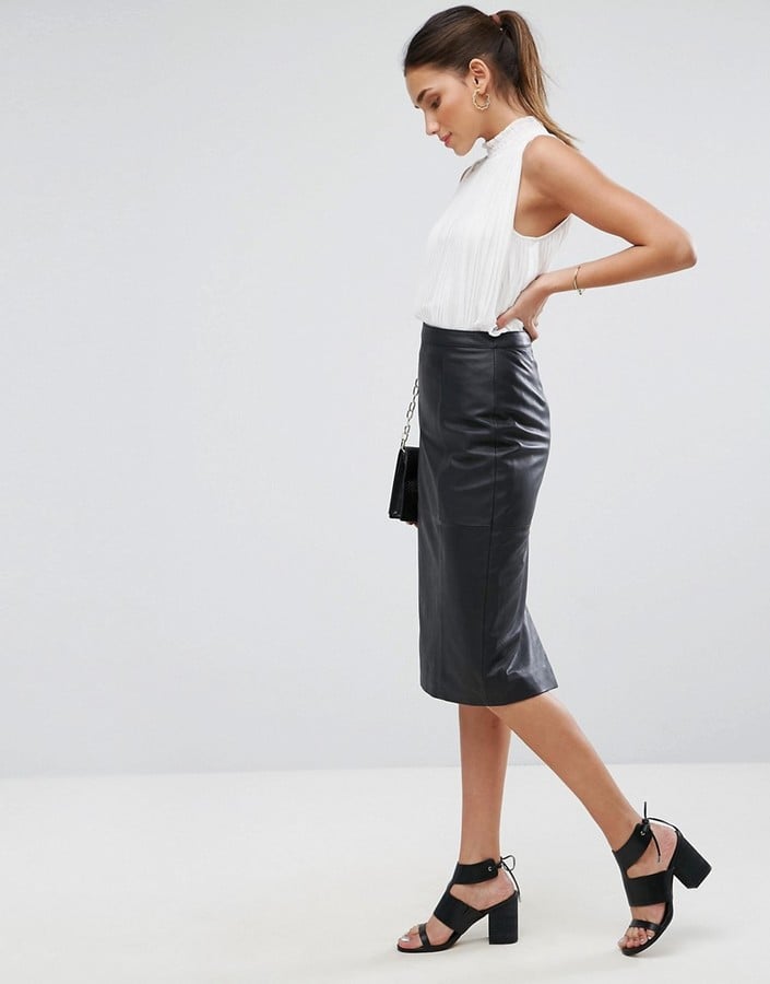 ASOS Midi Pencil Skirt in Leather 