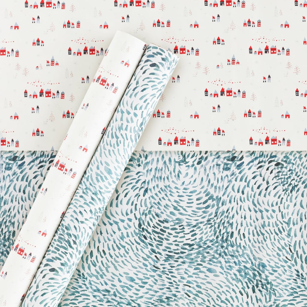 Minted Patterned Gift Wrap Cream/Blue