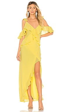 Michael Costello x Revolve Collette Gown in Yellow