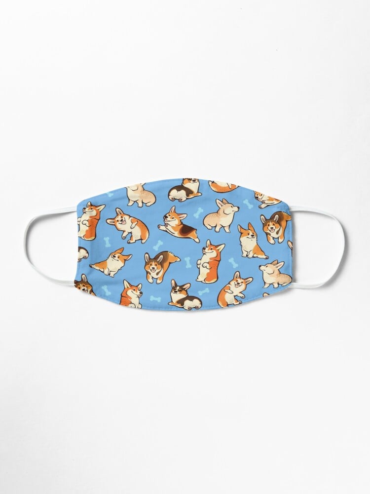 Redbubble Jolly Corgis Mask by Colordrilos