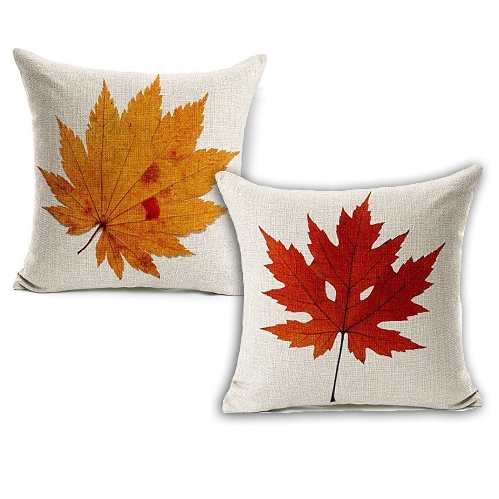 Leaf Throw Pillows Fall Porch Decor From Amazon POPSUGAR Home Photo 9