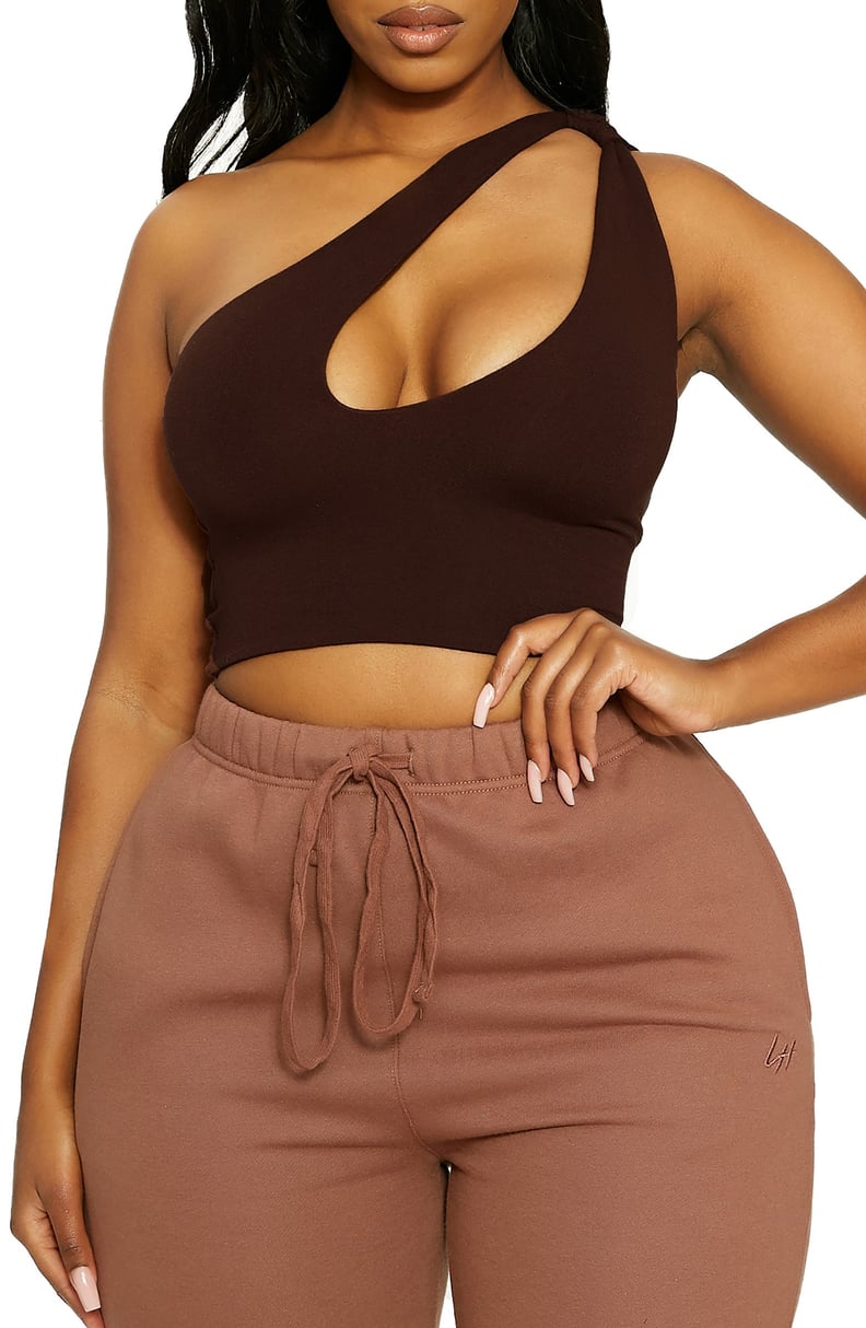 Naked Wardrobe x Lori Harvey Crop Tank in Chocolate, - Depop