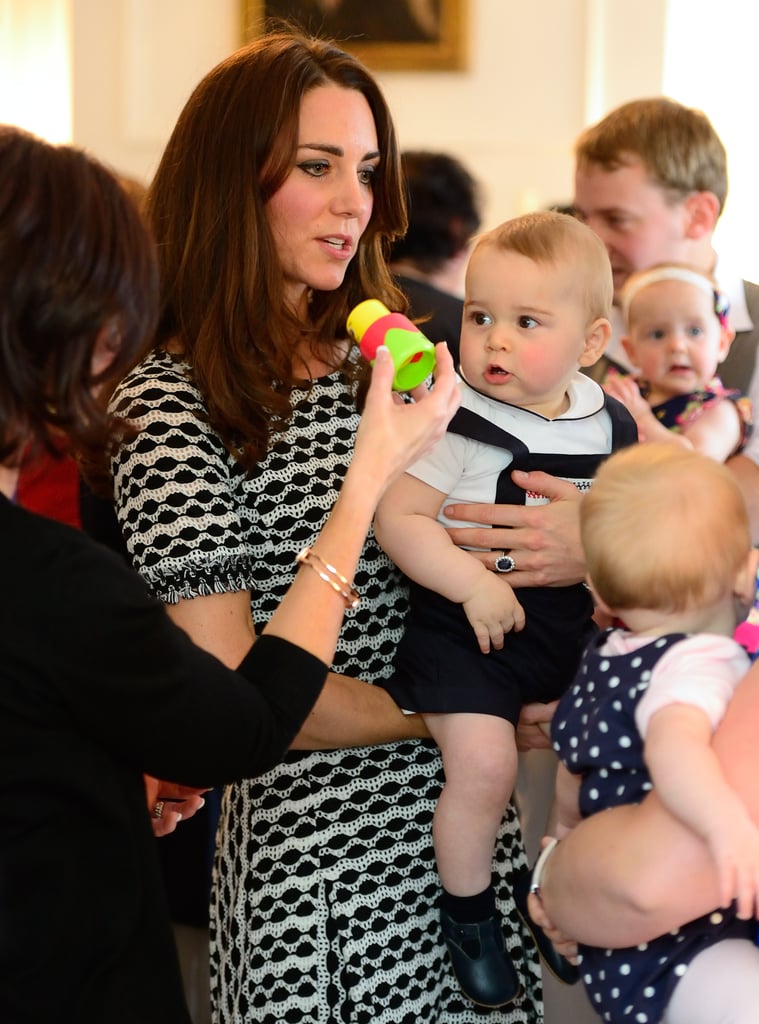 George's playdate with local children in New Zealand on April 9.