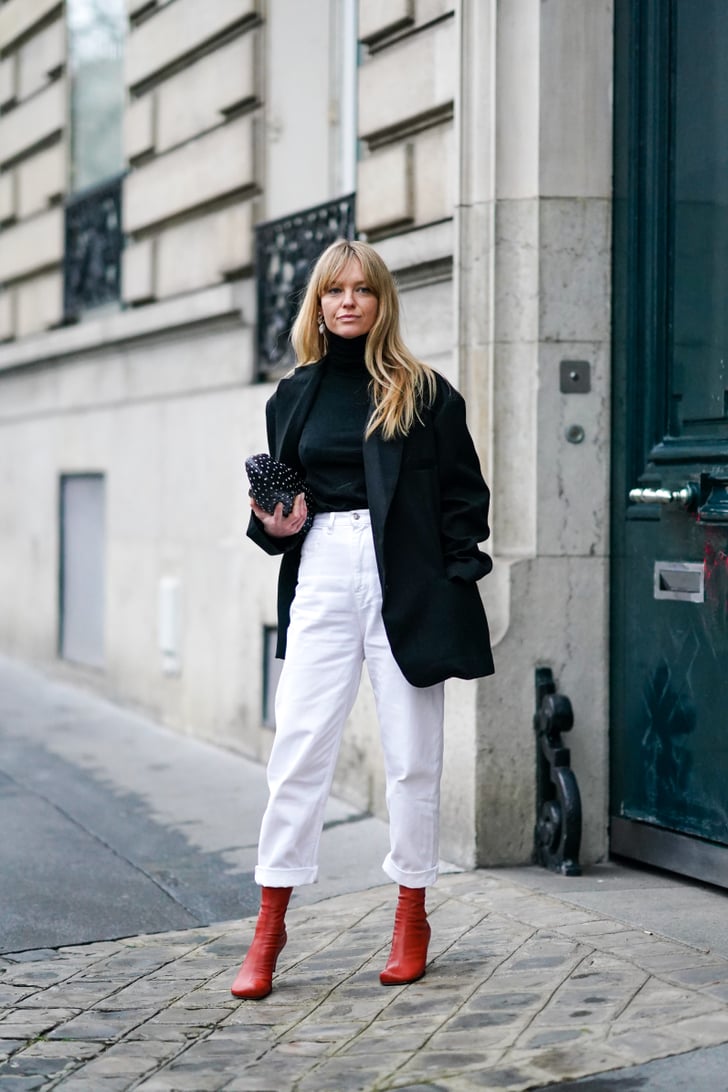 Outfit with discount red ankle boots