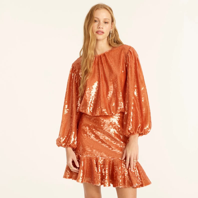 A Beautiful Sequined Piece: J.Crew Bubble-sleeve Sequin Top