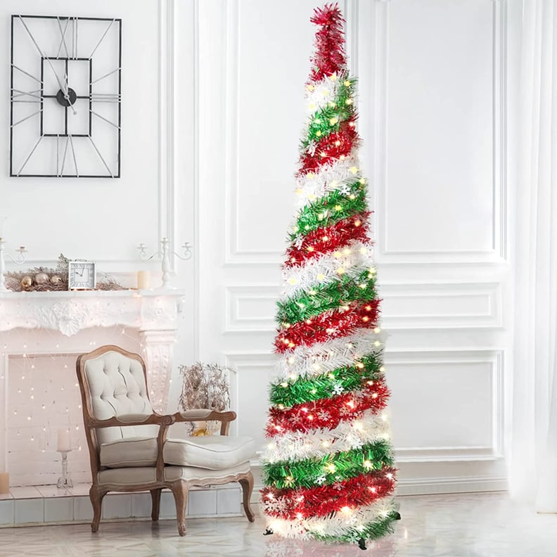 Pop-Up Tinsel Collapsible Christmas Tree
