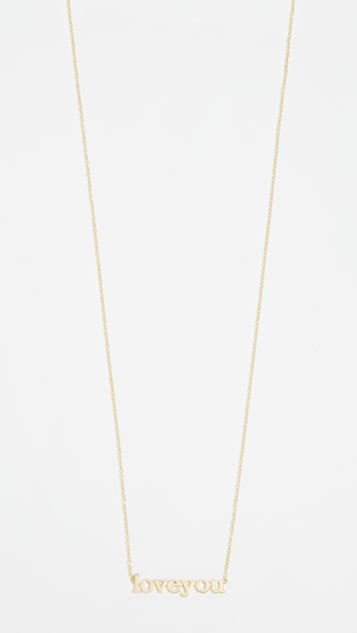 Jennifer Meyer Jewellery 18k Gold Love You Necklace