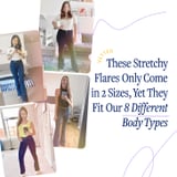 These Stretchy Flares Only Come in 2 Sizes, Yet They Fit Our 8 Different Body Types