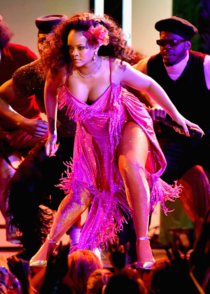 Rihanna Wearing Pink Dress at Grammys 2018