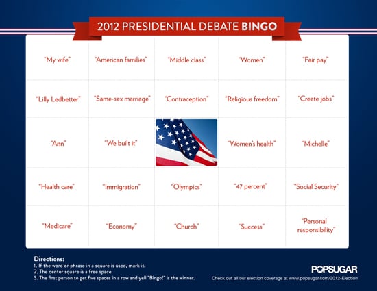 Presidential Debate Bingo Game Popsugar Love Sex