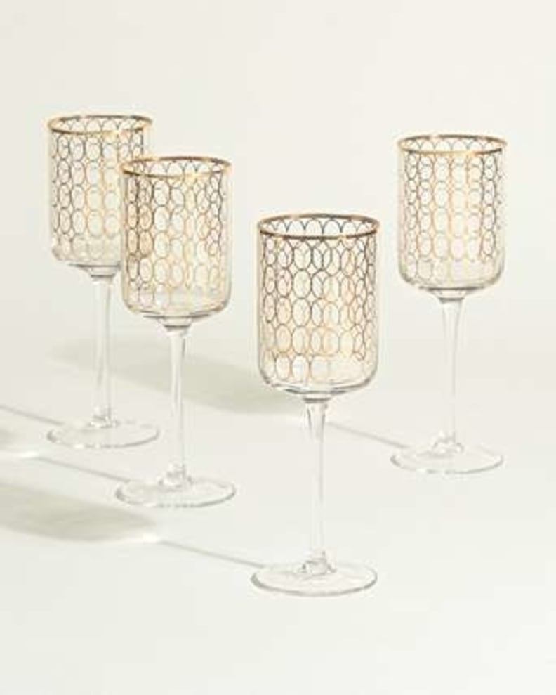 Oliver Bonas Agata Gold Wine Glasses