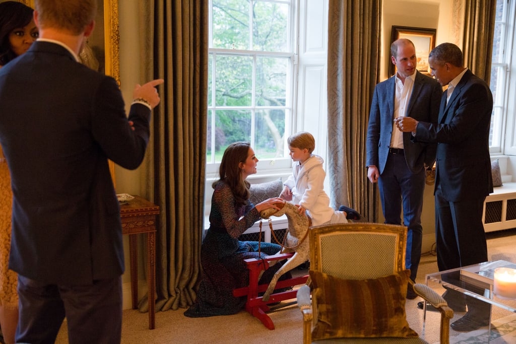 Prince George Meeting Barack and Michelle Obama Pictures