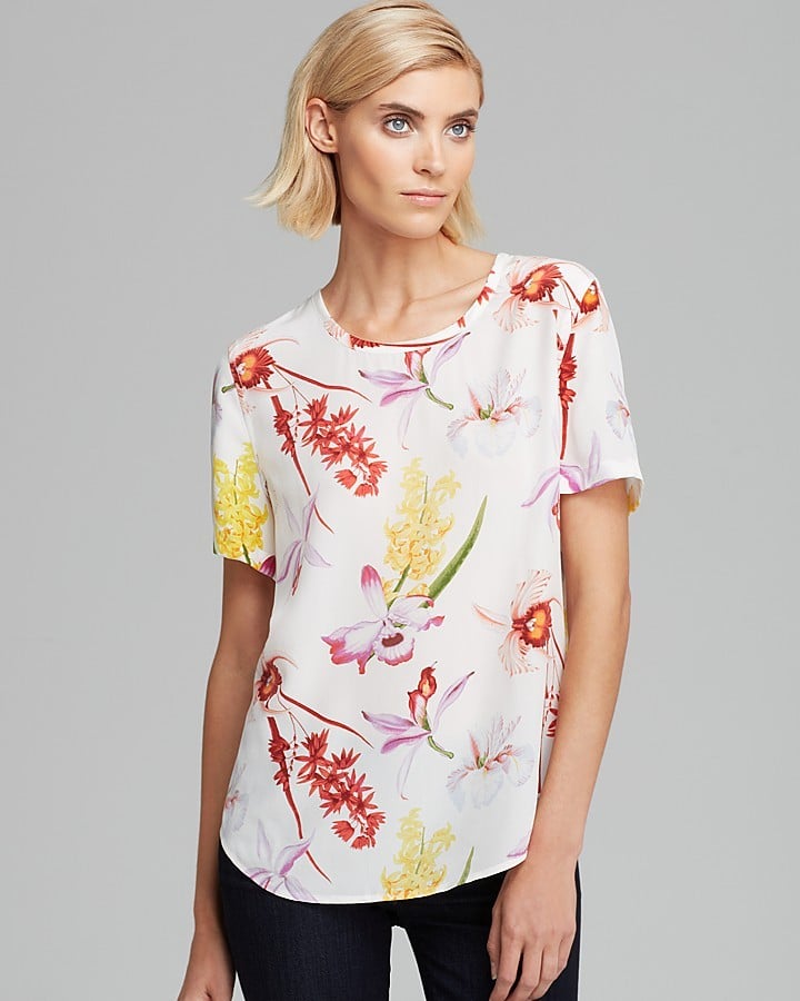 Equipment Riley Endangered Floral Print Silk T-Shirt