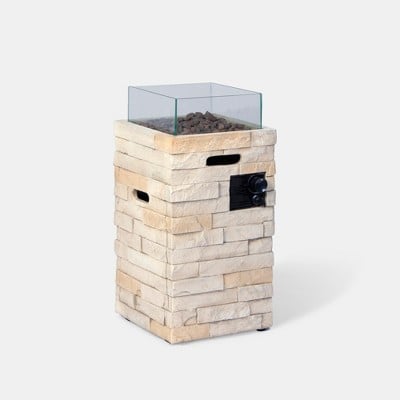 Chisholm 27" Tall Square Stone Fire Column