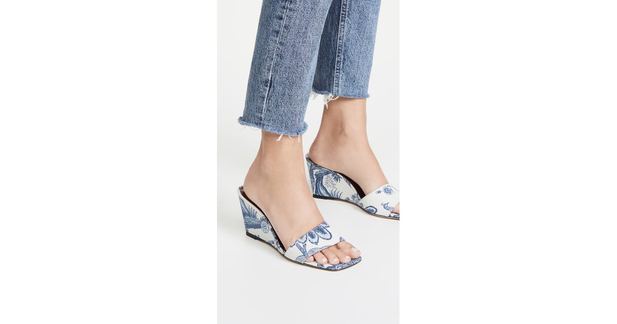 staud amelie leather slides
