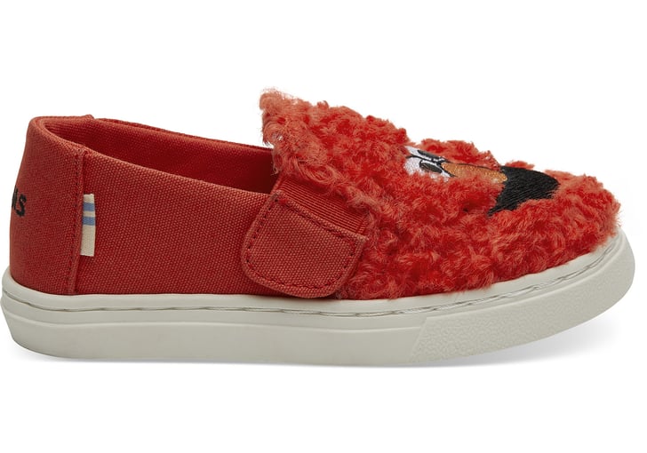 Sesame Street X TOMS Elmo Face Faux Shearling Tiny TOMS Luca