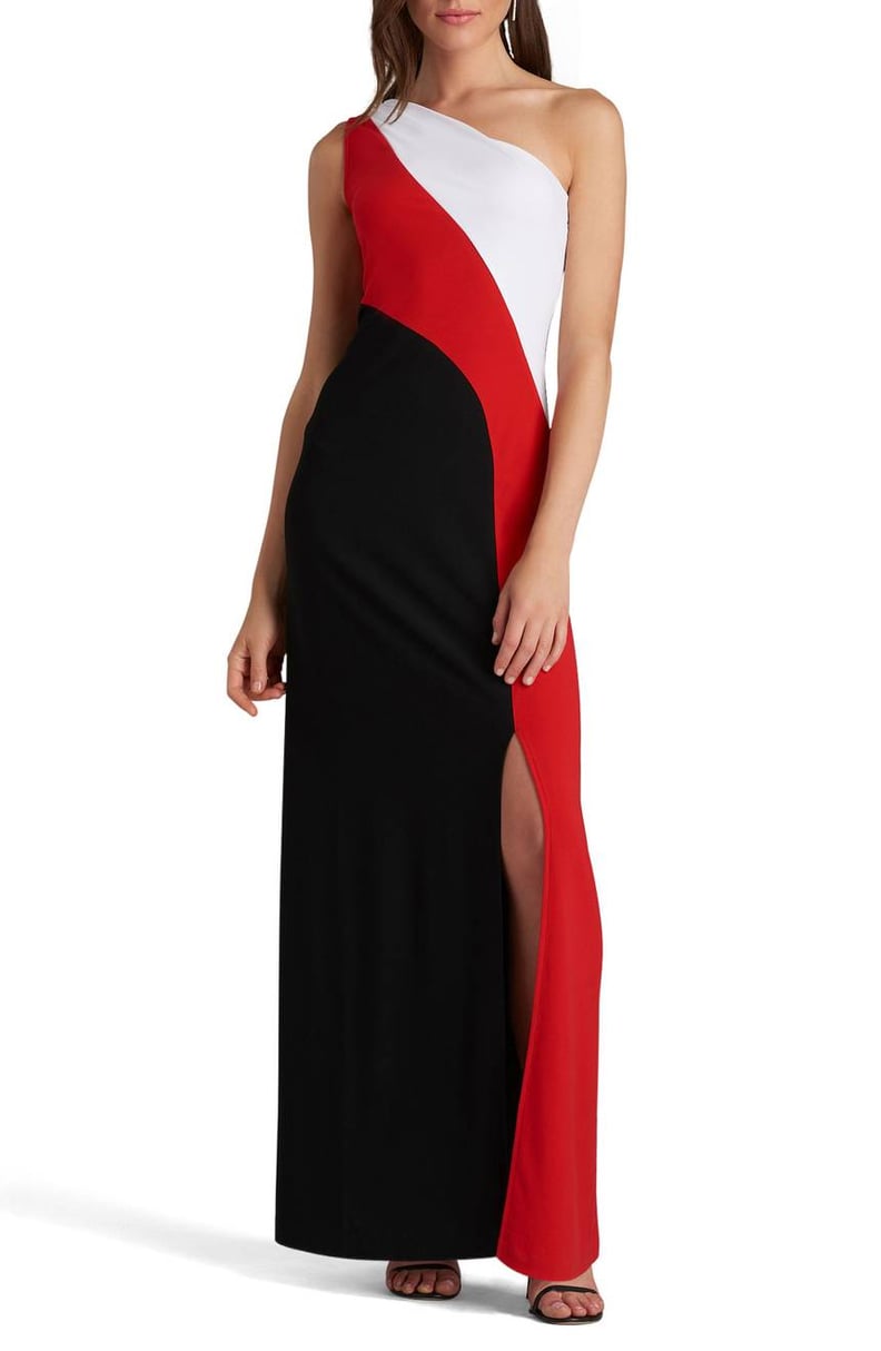ECI One-Shoulder Colorblock Maxi Dress