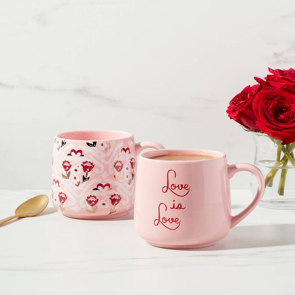 Cute Mugs: Threshold 15oz 2pk Stoneware Love Is Love Mug Set