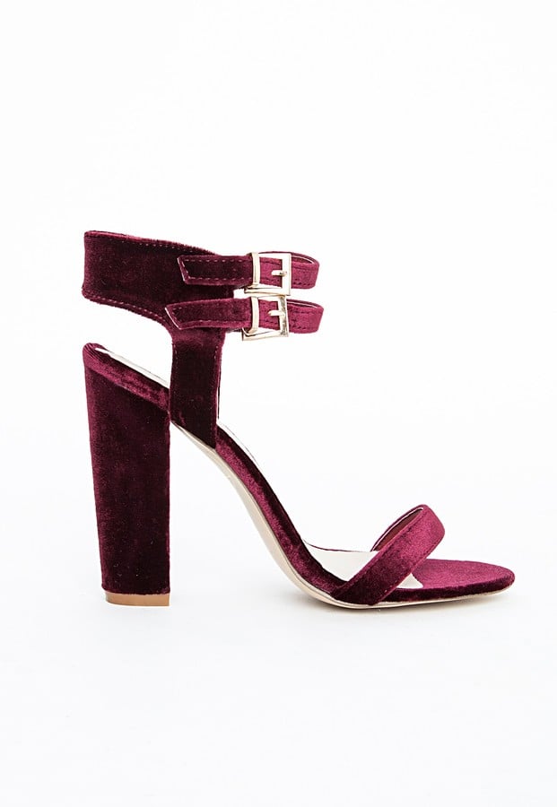 Kylie Cut Out Heeled Sandals Oxblood Velvet