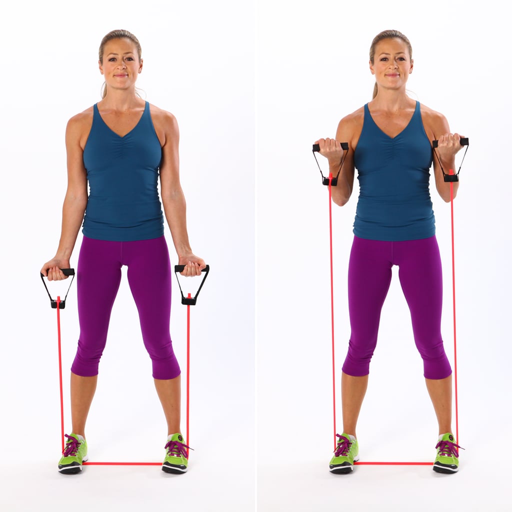 Bicep Curls Resistance Band Workout For Biceps And Triceps Popsugar Fitness Photo