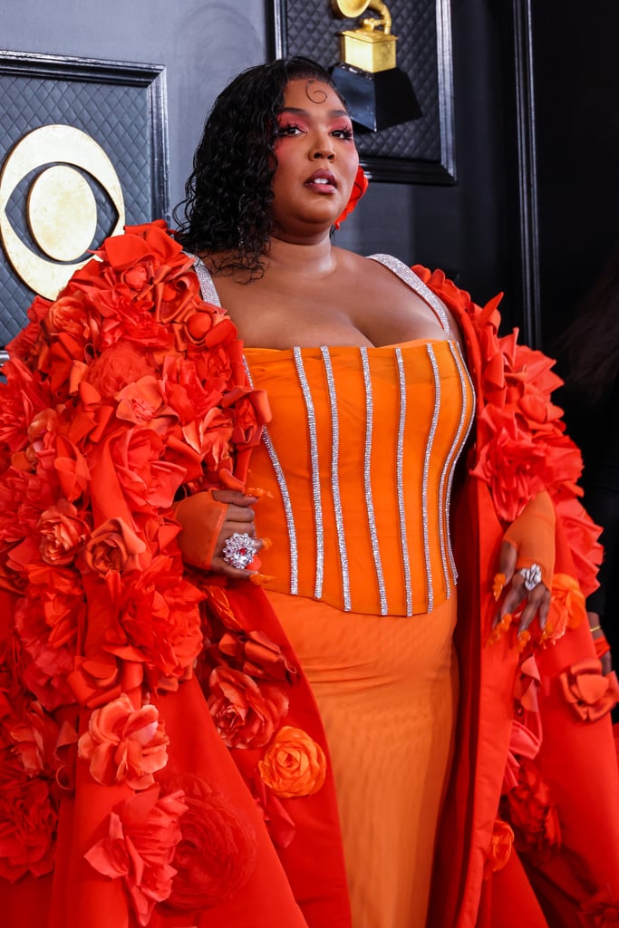 Lizzo's Floral Cape Dress at the Grammys 2023 Photos POPSUGAR