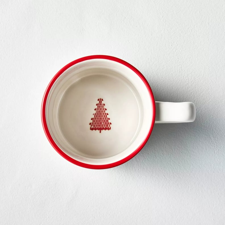 Inner Tree Striped Stoneware Mini Mug Red/Sour Cream