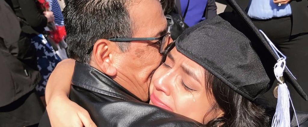 Picture of Indiana University Graduate Crying With Her Dad