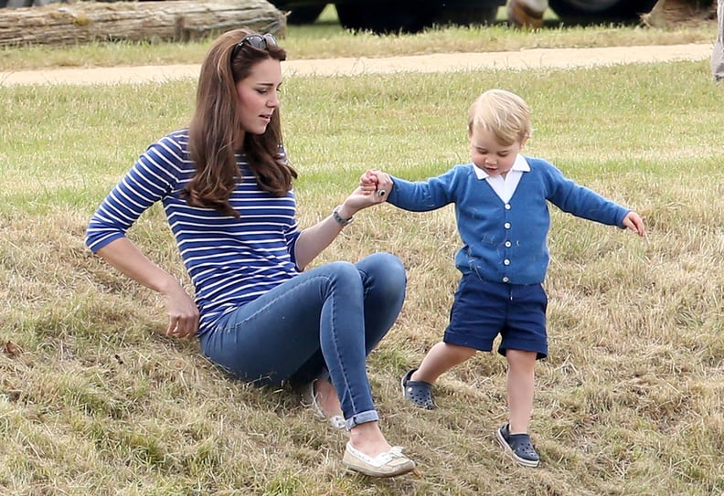 TETBURY, ENGLAND - JUNE 14:  Catherine Duchess of Cambridge and Prince George attend the Gigaset Charity Polo Match with Prince George of Cambridge at Beaufort Polo Club on June 14, 2015 in Tetbury, England.  (Photo by Chris Jackson/Getty Images)