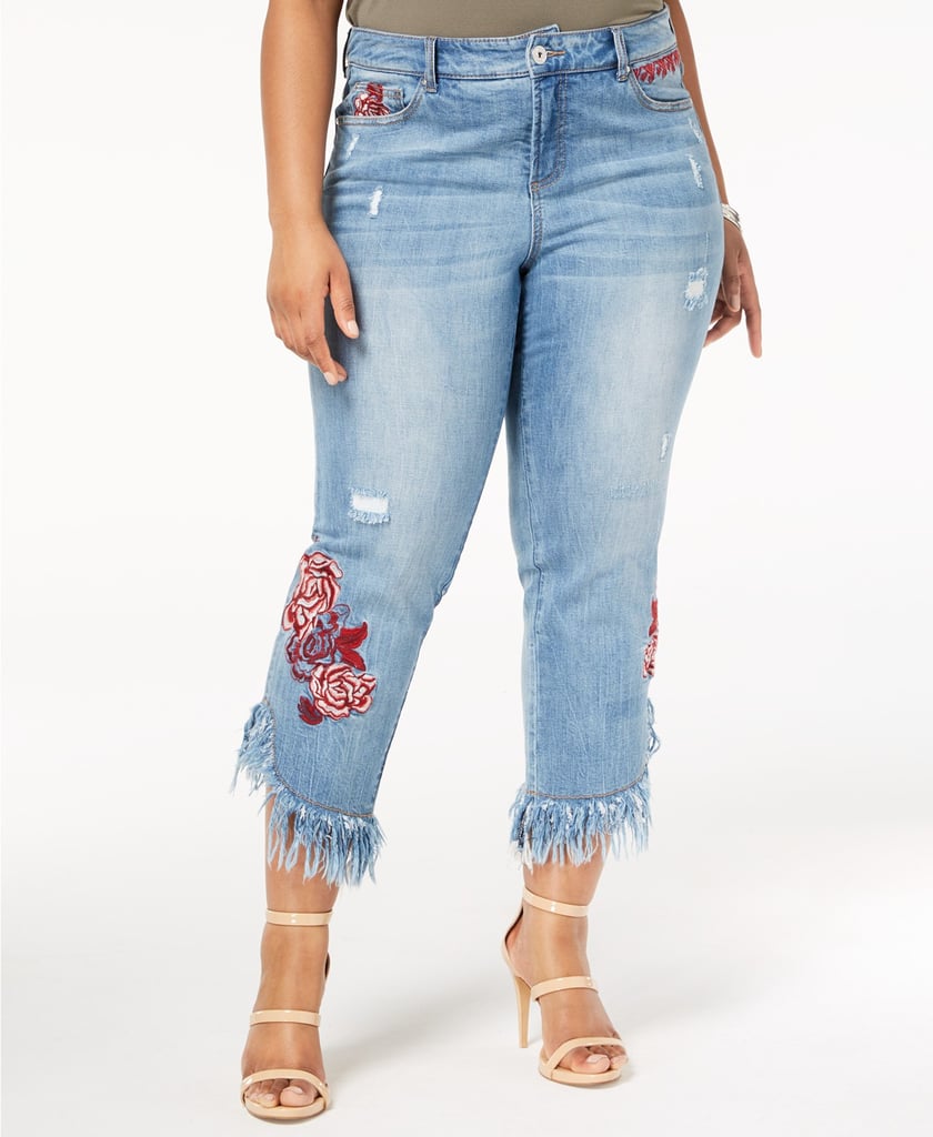 inc embroidered jeans
