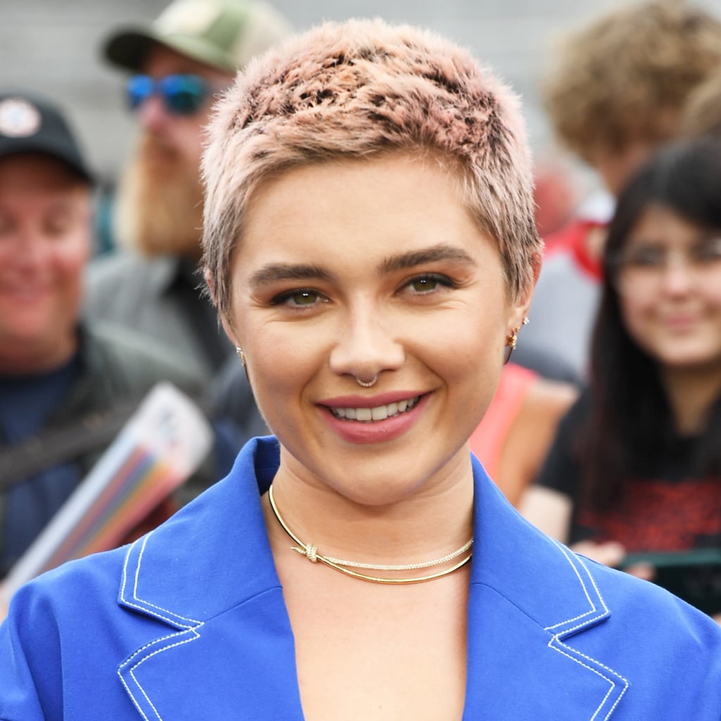 Florence Pugh Dances in a Sheer, Neon Catsuit With a Boob-Window Cutout