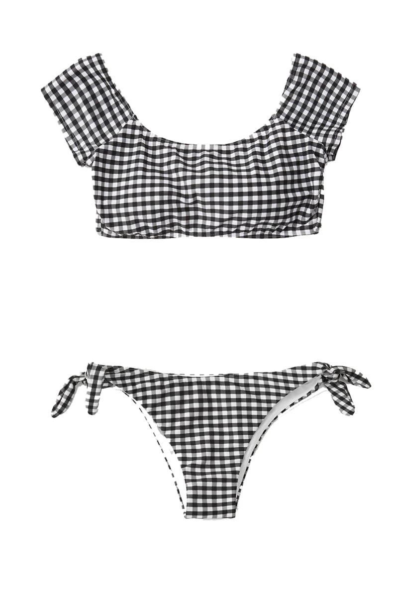 Abercrombie Off-the-Shoulder Bandeau Top and Side Tie High-Leg Brazilian Bikini Bottoms