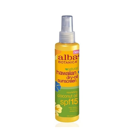 Alba Botanica Hawaiian Coconut Susncreen ($9) boasts 100 percent vegetarian ingredients as well as a water-resistant formula.