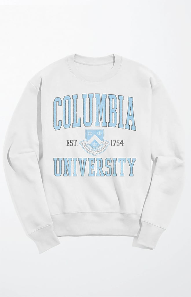 College-Sweatshirt Outfit: PacSun TSC Columbia University Sweatshirt