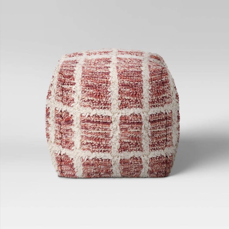 Burbank Windowpane Pouf 