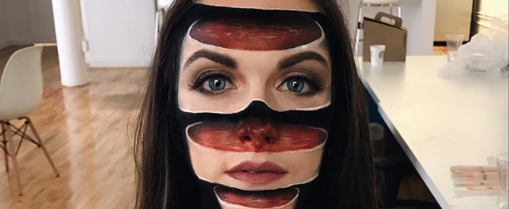 Sliced Face Halloween Makeup