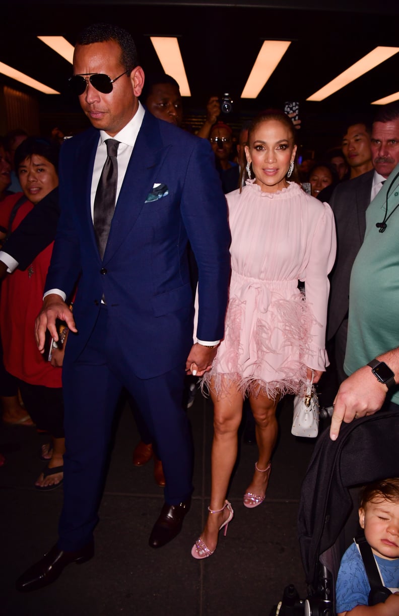 Jennifer Lopez's Pink Feather Dress | POPSUGAR Fashion