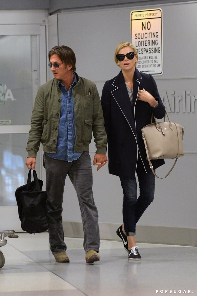 Charlize Theron and Sean Penn at JFK Airport