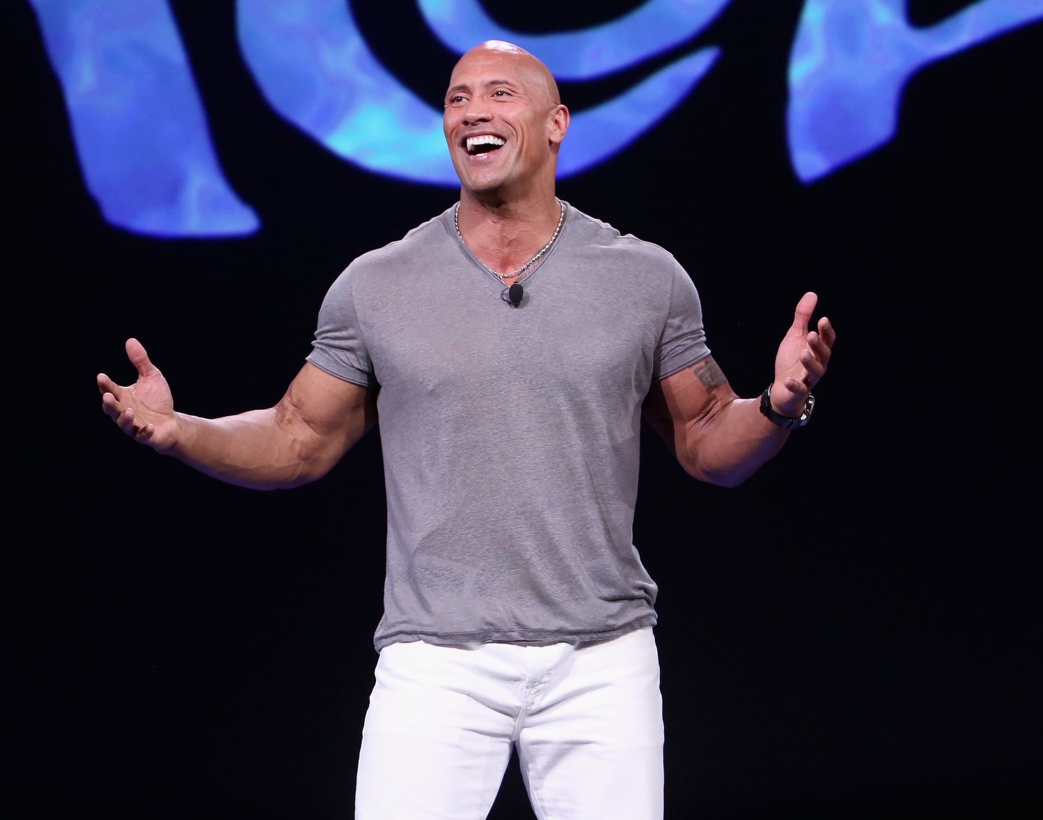 ANAHEIM, CA - AUGUST 14:  Actor Dwayne Johnson of MOANA took part today in 