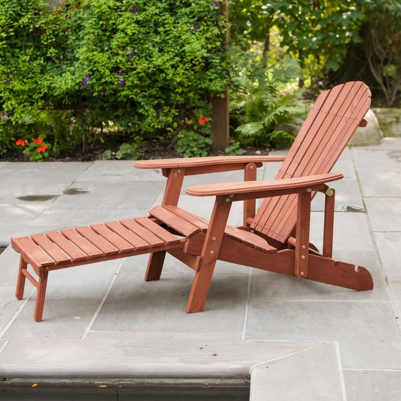 A Lounge Adirondack Chair: Leisure Season Reclining Patio Adirondack Chair With Pull-Out Ottoman