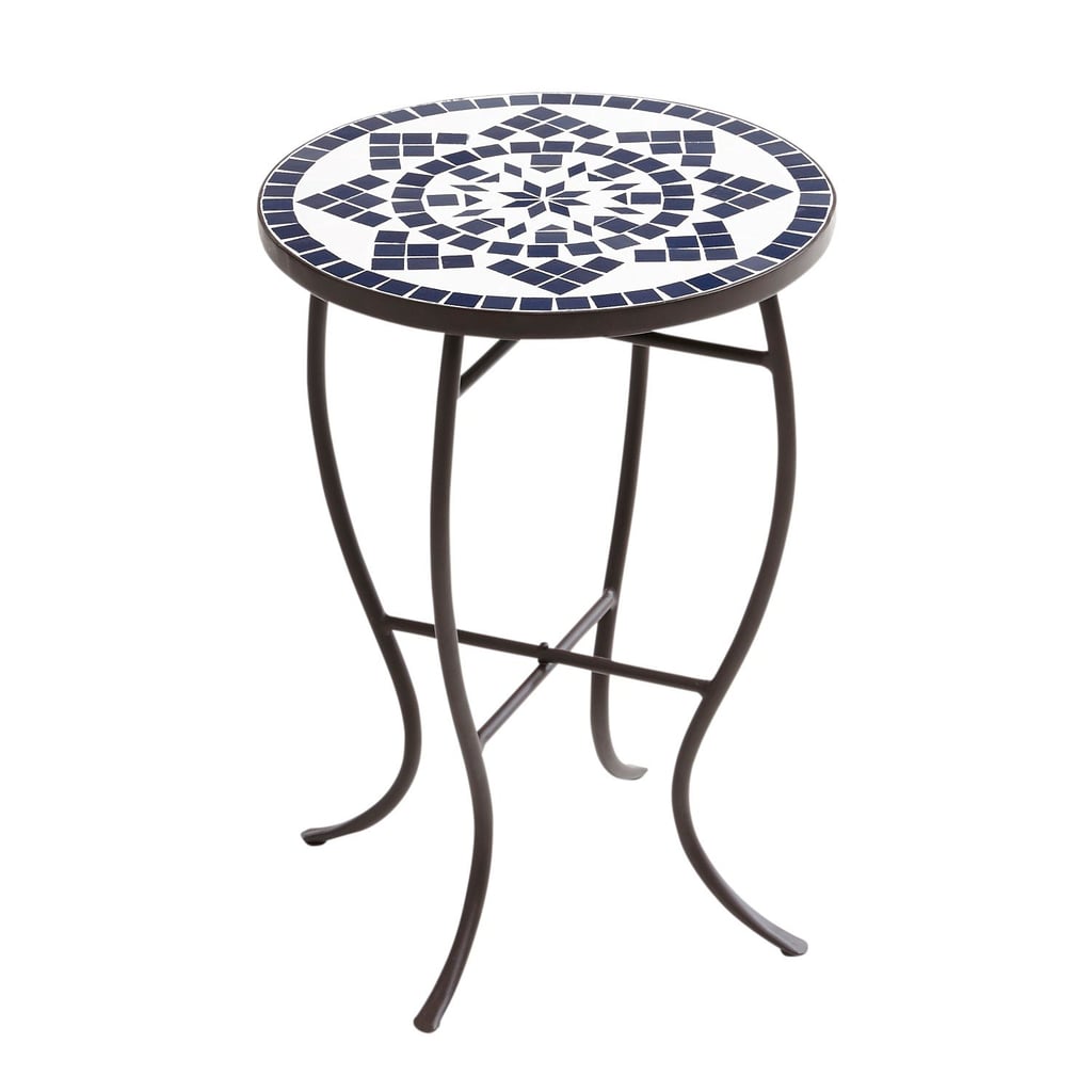 Navy & White Sun Mosaic Accent Table