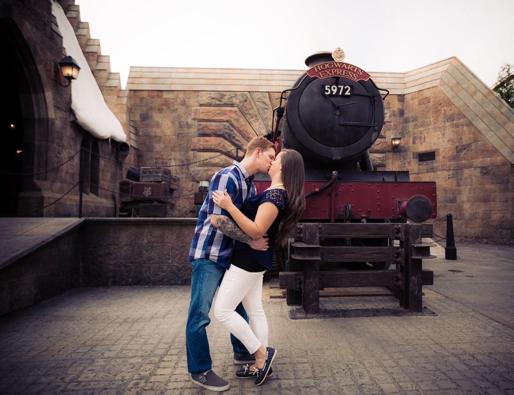 Engagement Photos At The Wizarding World Of Harry Potter Popsugar Love And Sex