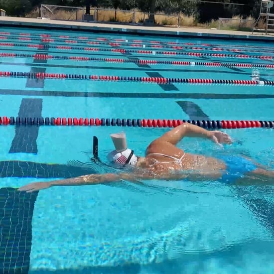 Katie Ledecky Swims Length of Pool With Milk on Her Head