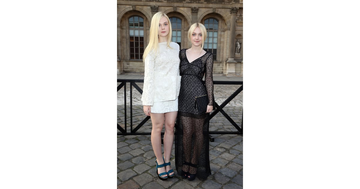Elle and Dakota Fanning arrived together for the Louis Vuitton show ...