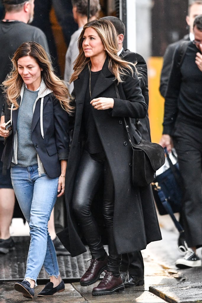 Jennifer Aniston Maroon Boots December 2018