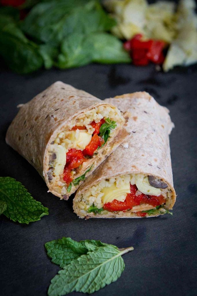 Entrée: Mediterranean Vegetable Wraps With Freekah