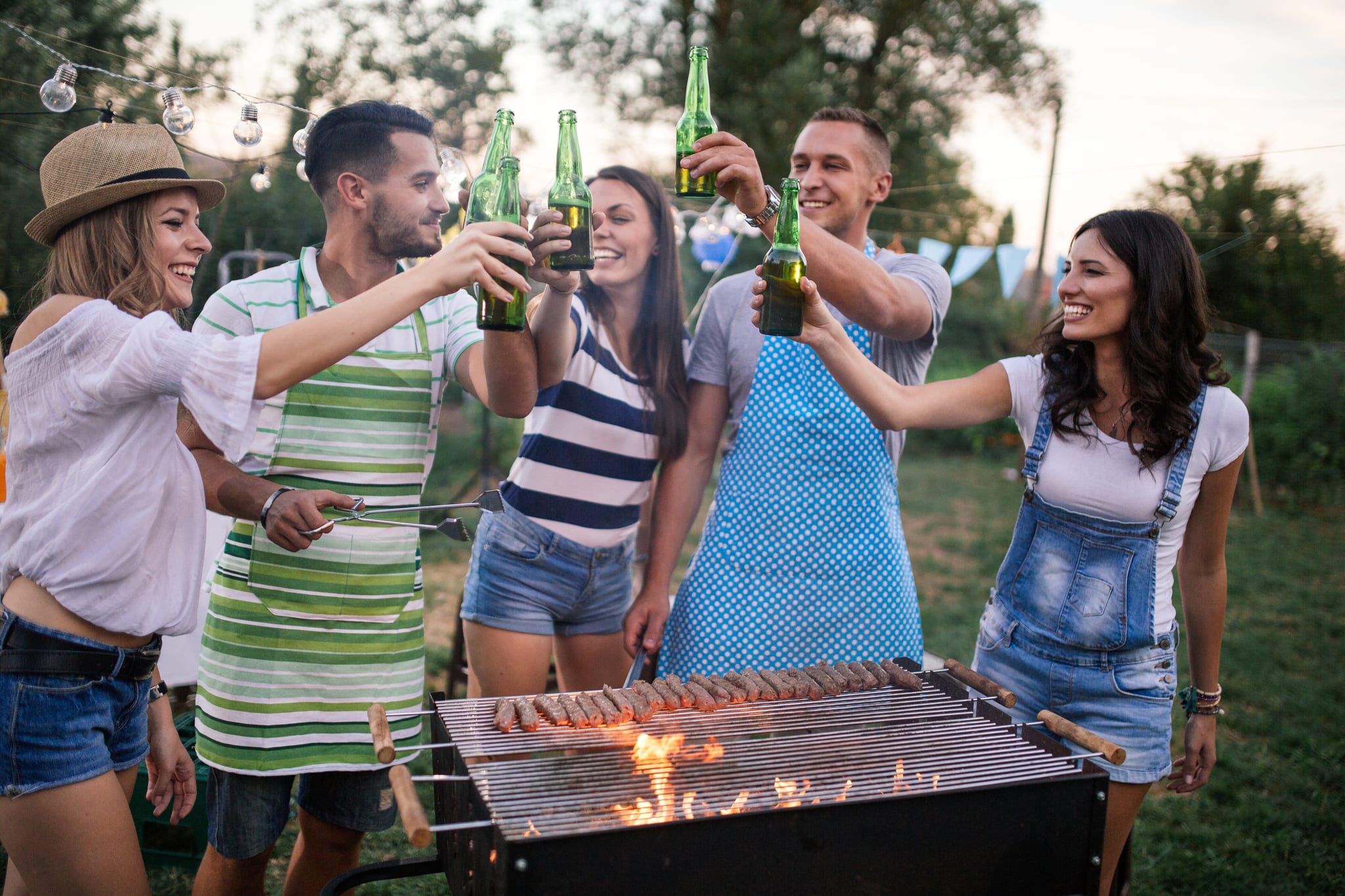 A group of youngsters is having a party outdoor